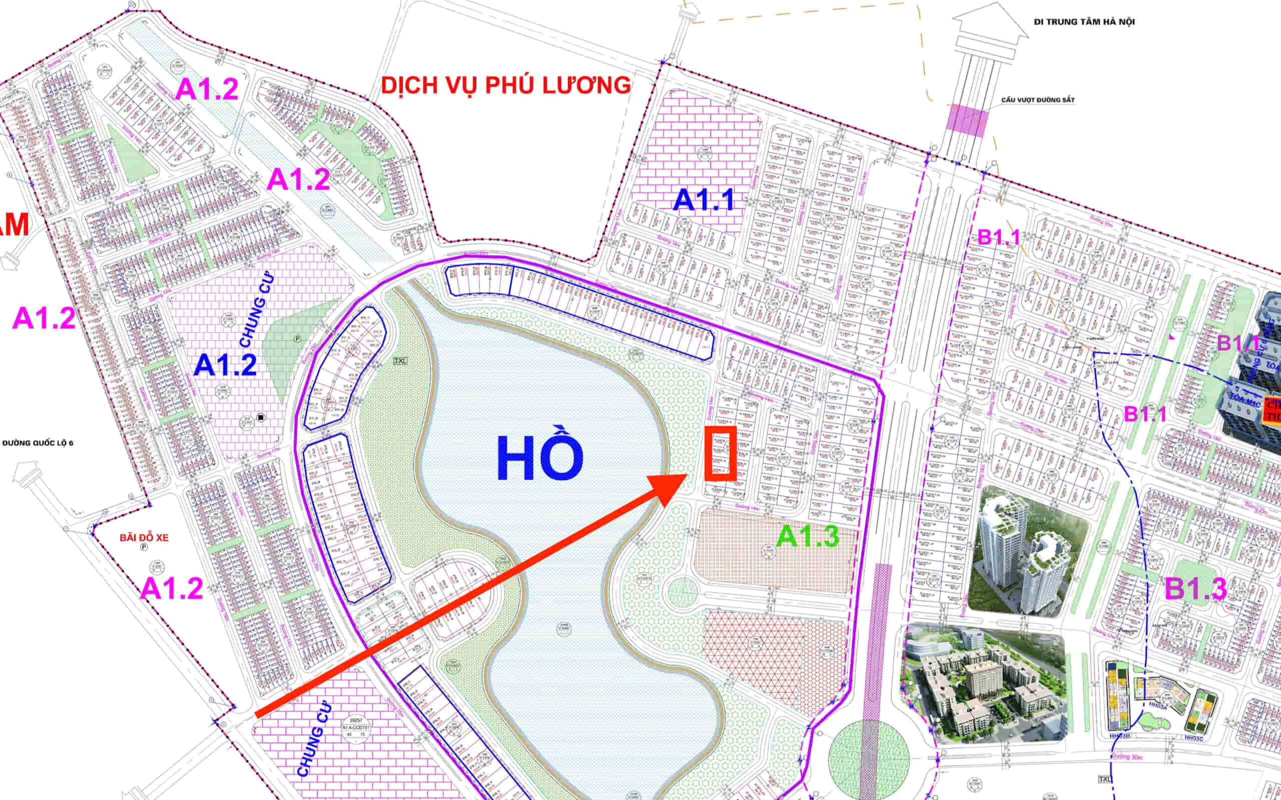 biệt thự mặt hồ thanh hà a1.3