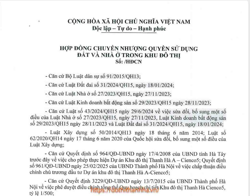 hợp đồng chuyển nhượng