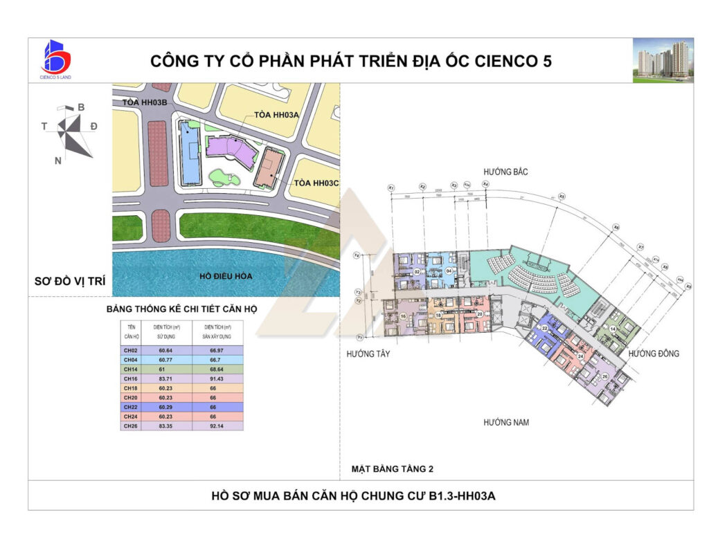 mặt bằng chung cư thanh hà b1.3 hh03a tầng 2