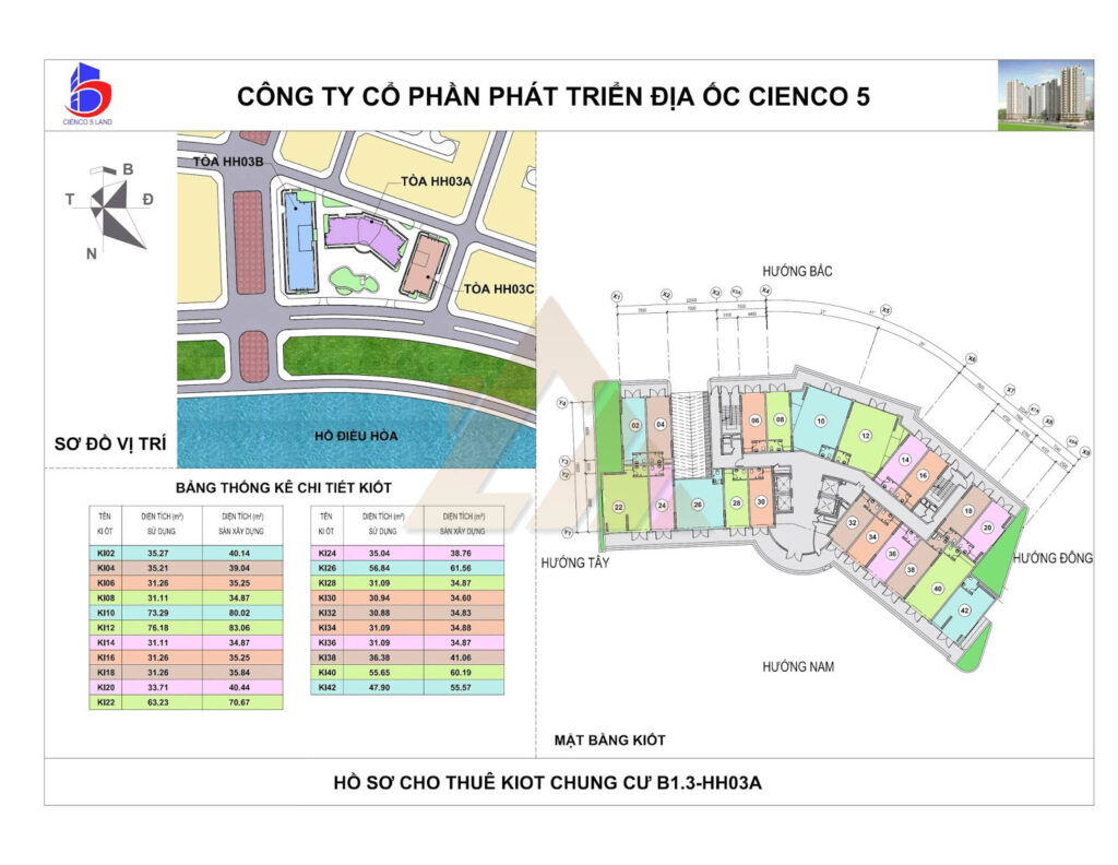 mặt bằng ki ốt