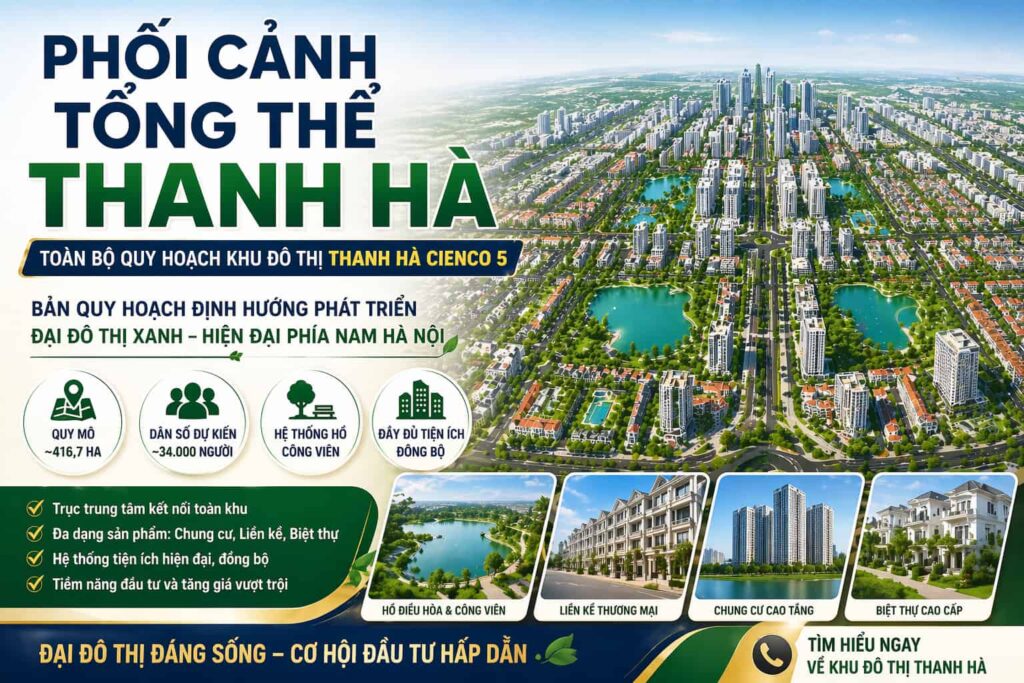 phối cảnh tổng thể khu đô thị thanh hà