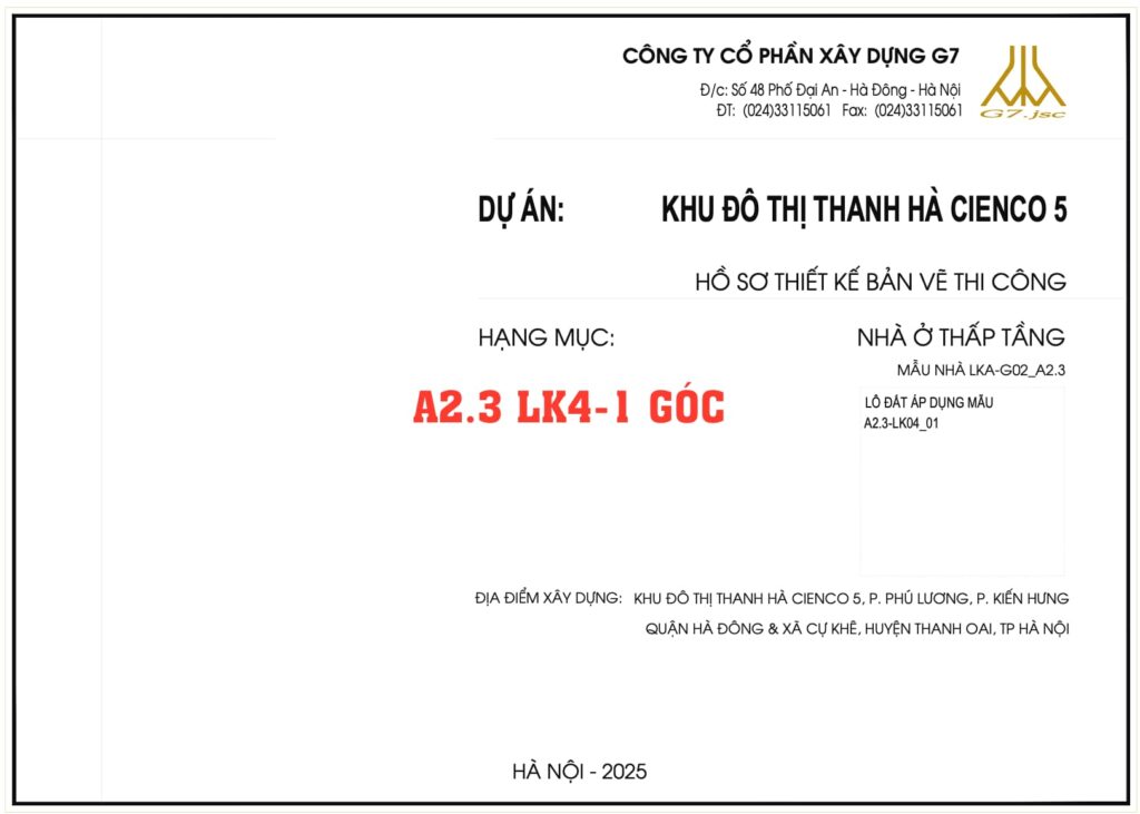 thiết kế a2.3 lô góc