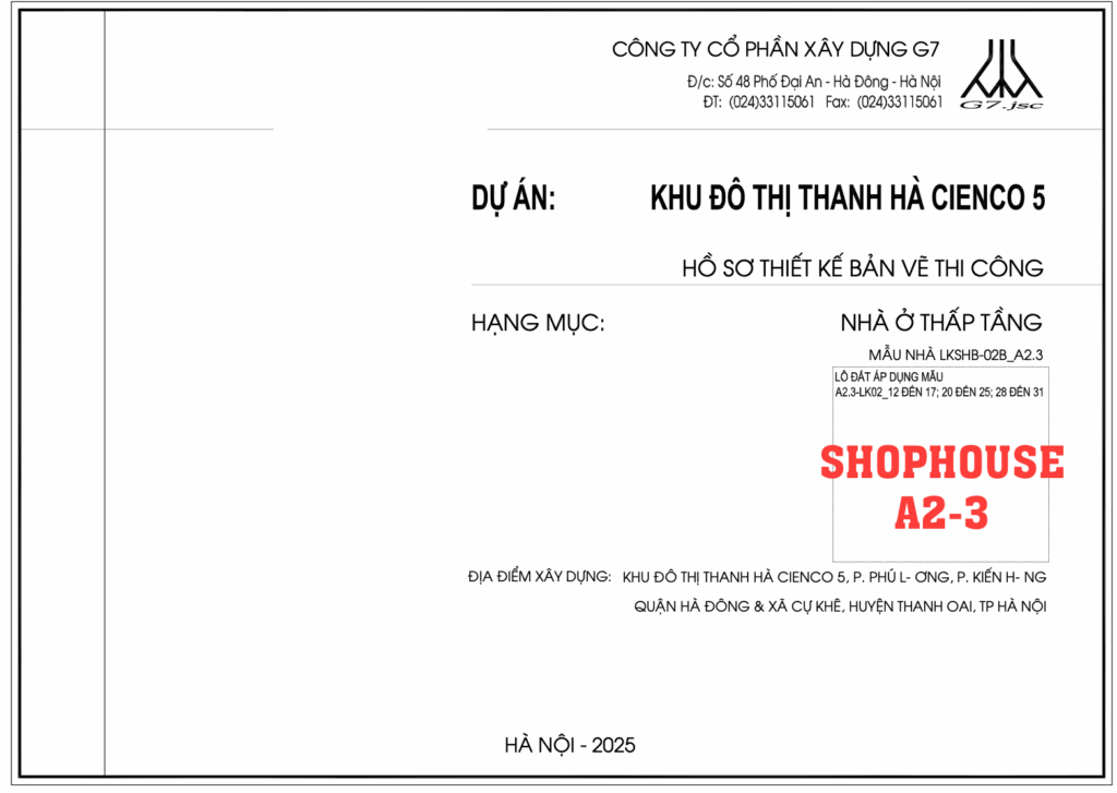 mẫu shophouse a2.3 thanh hà