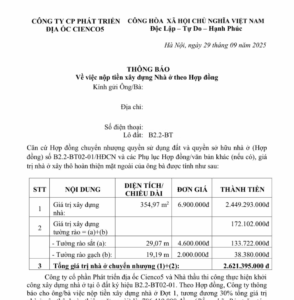 thông báo đóng tiền b2.2