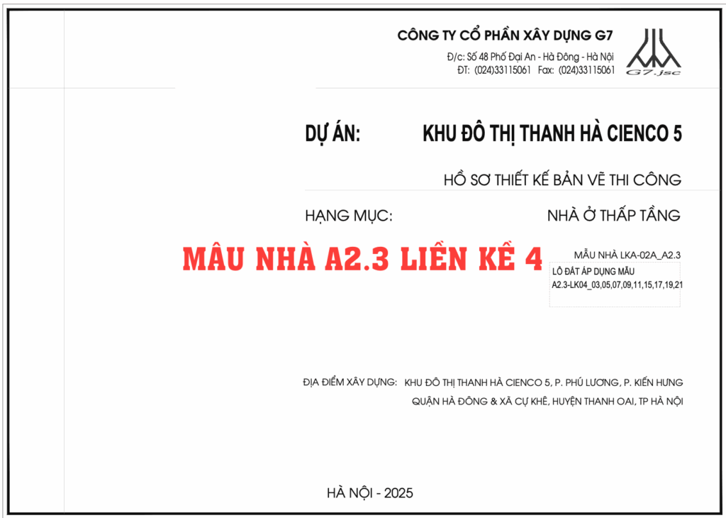 thiết kế a2.3 liền kề 4