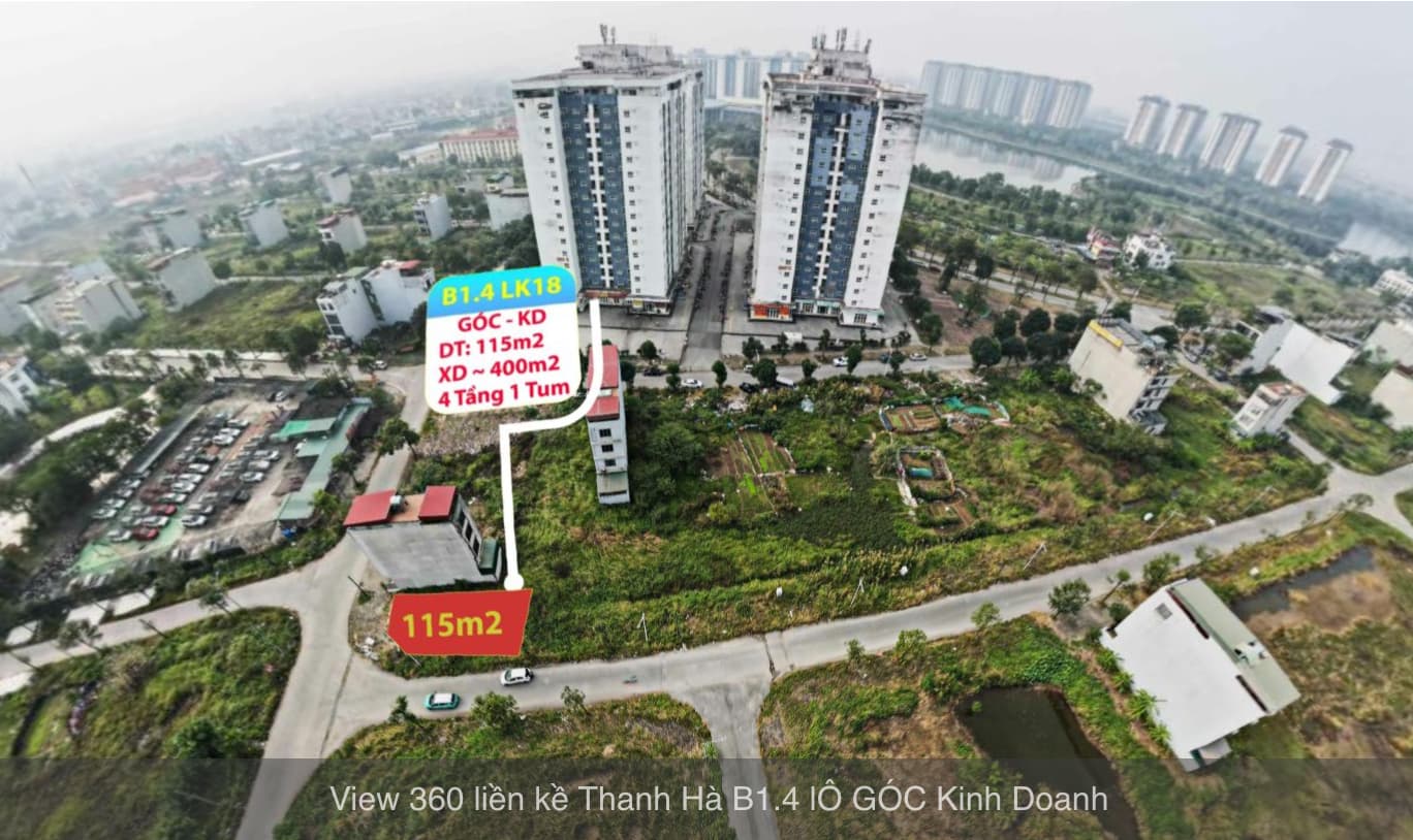 bán liền kề thanh hà b1.4 liền kề 18 lô góc