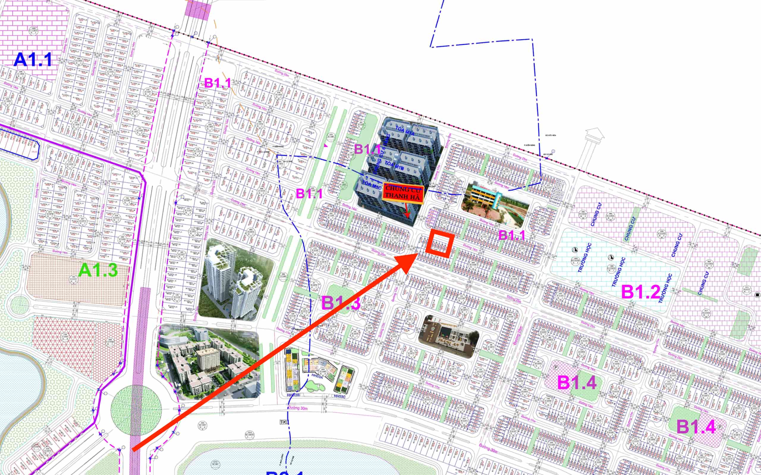 bán liền kề thanh hà b1.1 liền kề 9