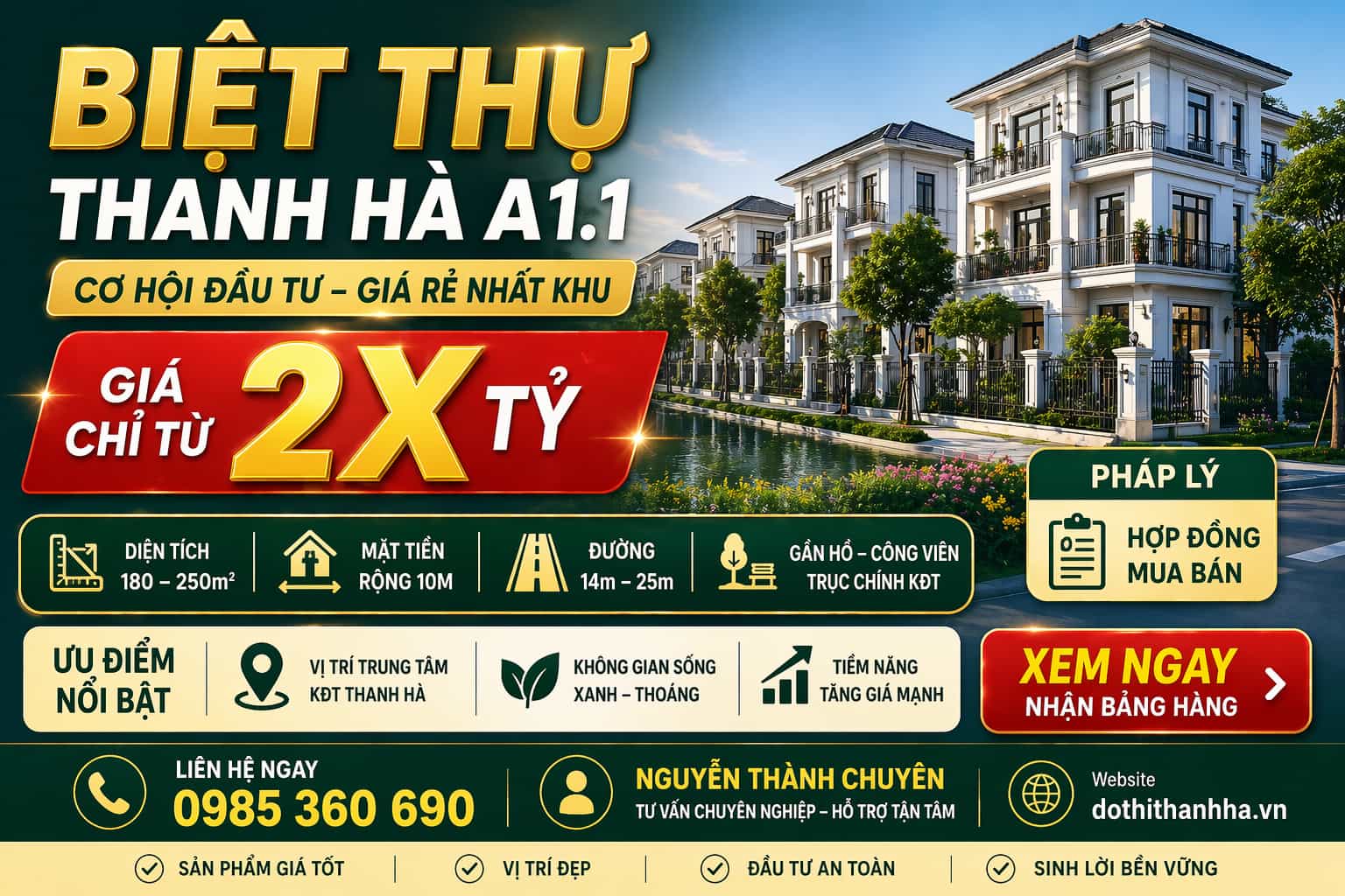 bán biệt thự thanh hà a1.1 giá rẻ