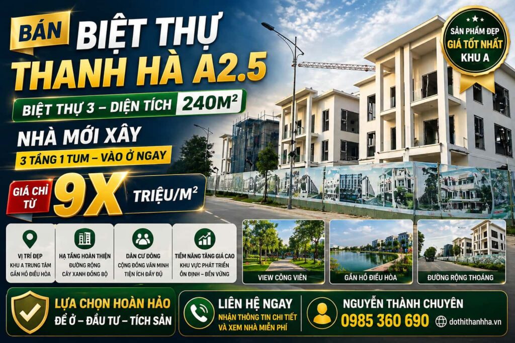 bán biệt thự thanh hà a2.5 biệt thự 3