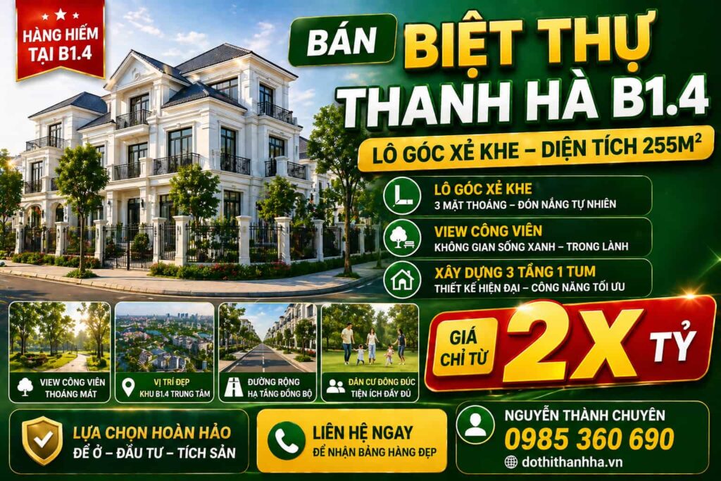 bán biệt thự thanh hà b1.4 biệt thự 4 giá rẻ