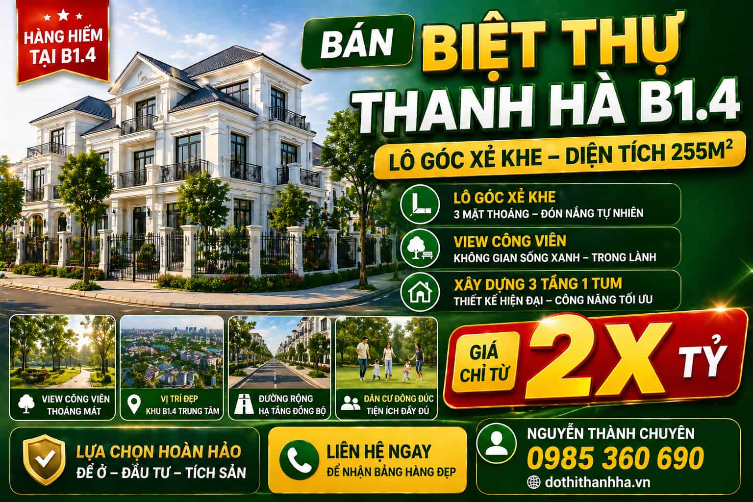 bán biệt thự thanh hà b1.4 biệt thự 4 giá rẻ