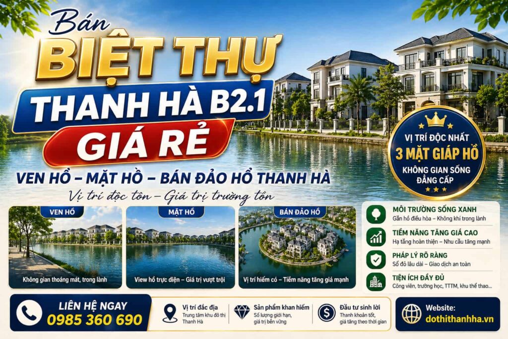 bán biệt thự thanh hà b2.1 giá rẻ