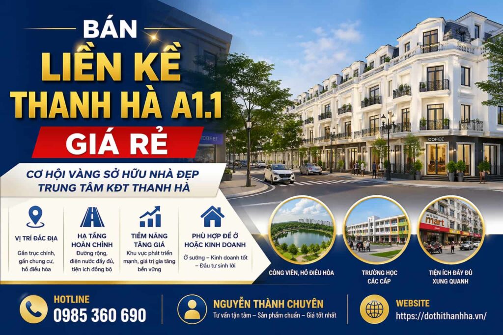bán liền kề thanh hà a1.1 giá rẻ