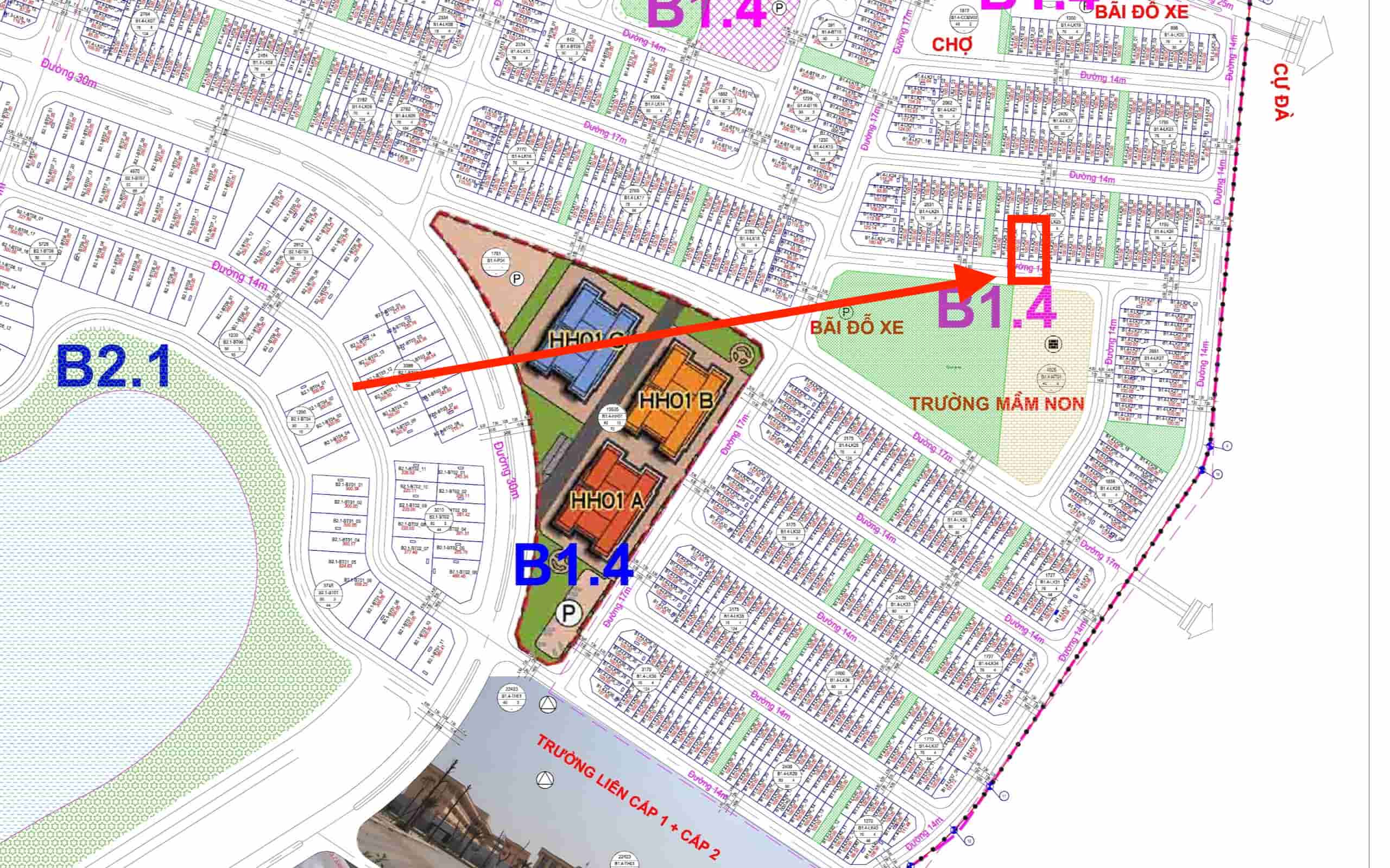 bán liền kề thanh hà b1.4 liền kề 25