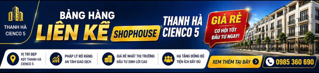 bảng hàng liền kề thanh hà giá rẻ