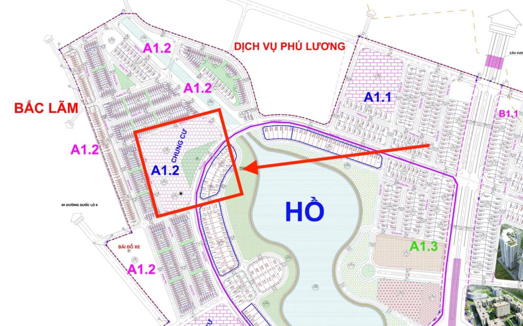 vị trí chung cư a1.2 hh01 thanh hà