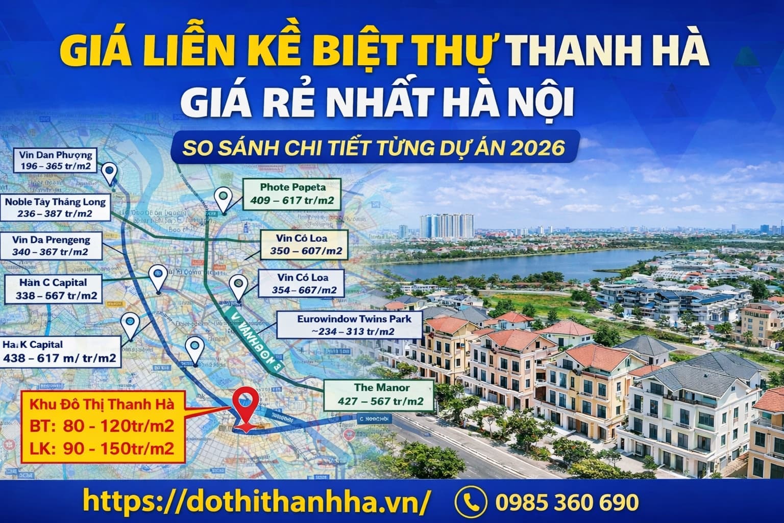 liền kề biệt thự thanh hà giá rẻ