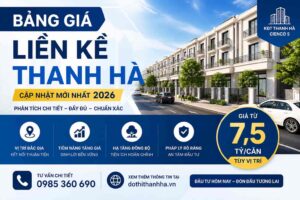 bảng giá liền kề thanh hà