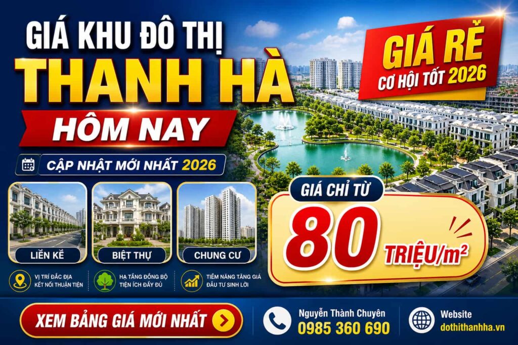 giá khu đô thị thanh hà mới nhất 2026