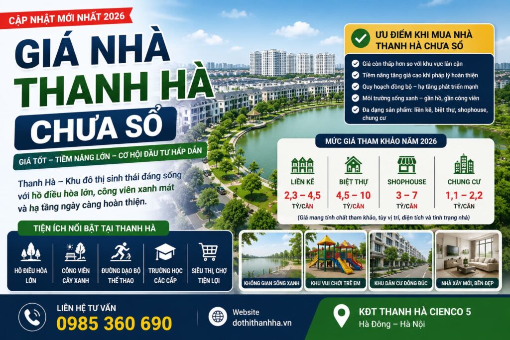 giá nhà thanh hà chưa sổ