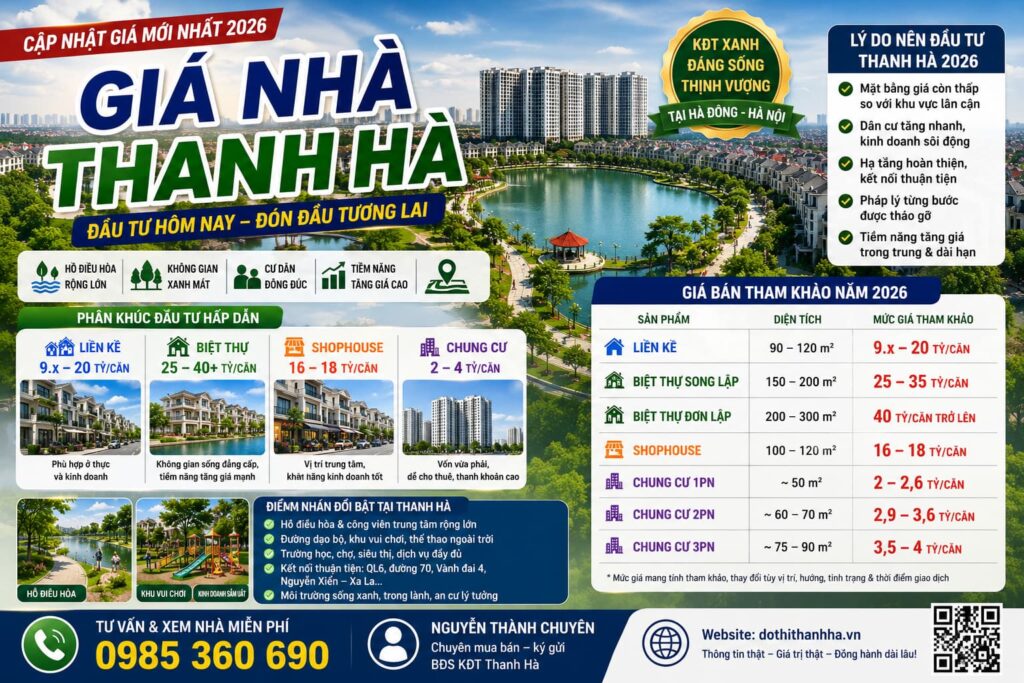 giá nhà thanh hà đầu tư