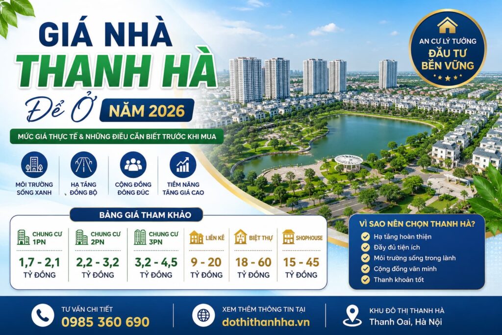 giá nhà thanh hà để ở