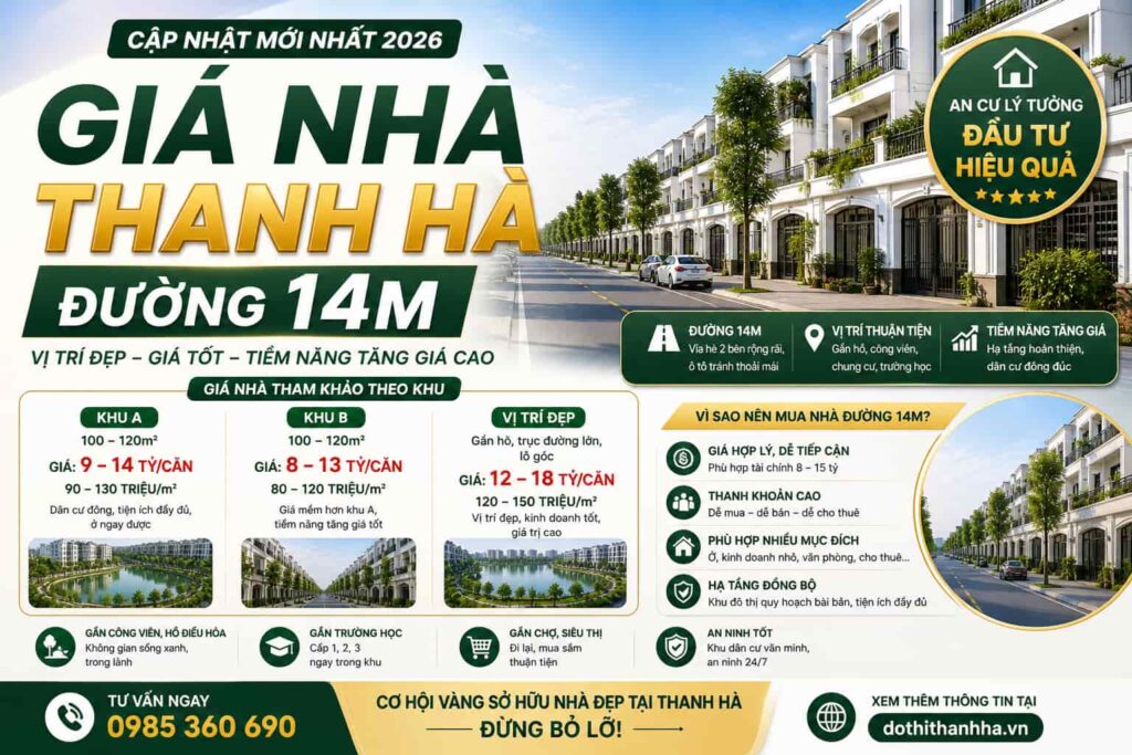 giá nhà thanh hà đường 14m