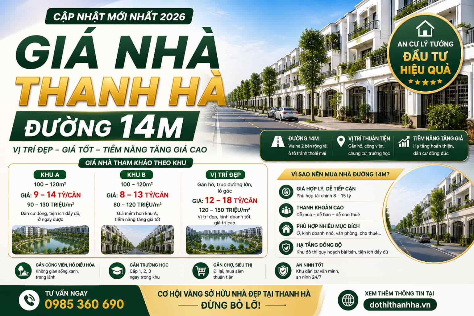 giá nhà thanh hà đường 14m