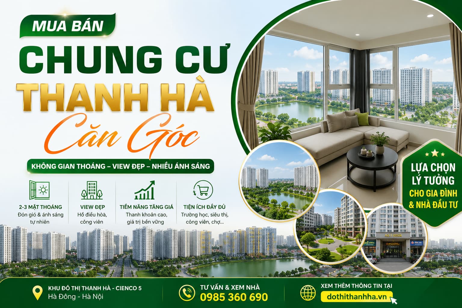 mua bán chung cư thanh hà căn góc
