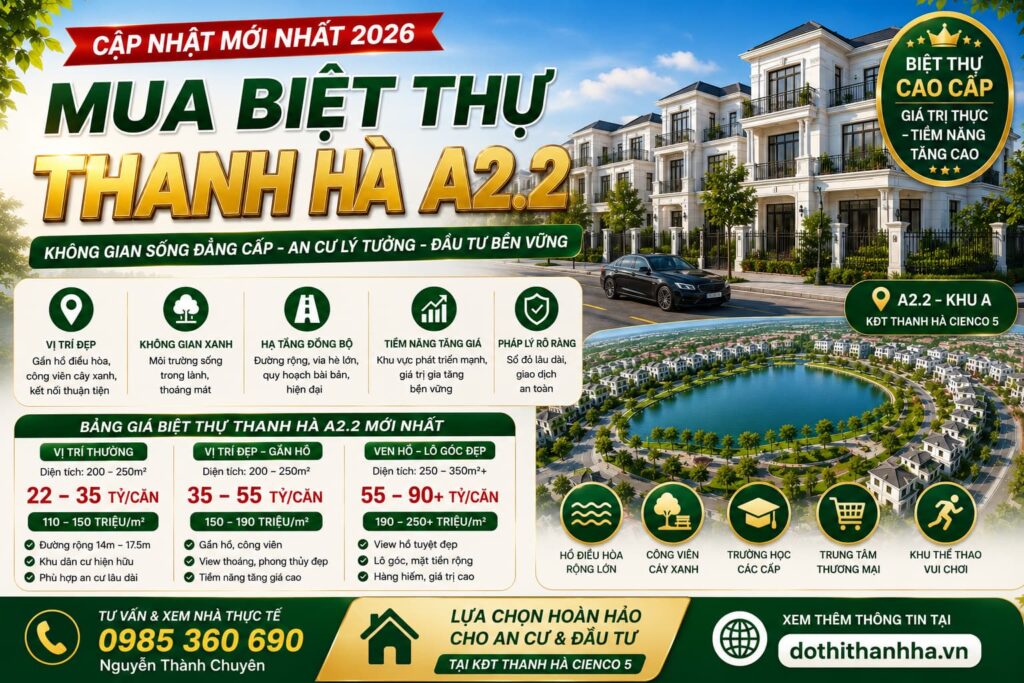 mua biệt thự thanh hà a2.2