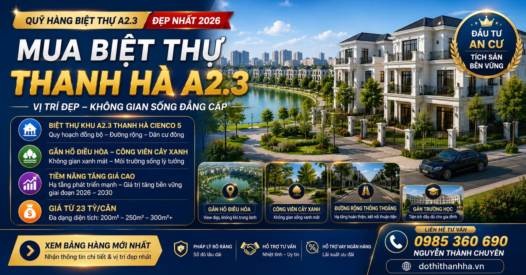 mua biệt thự thanh hà a2.3