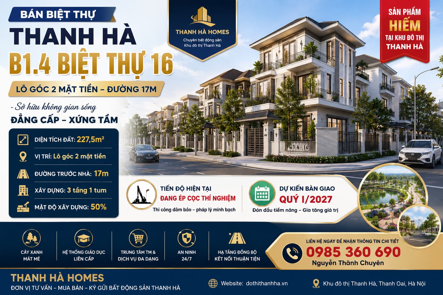 bán biệt thự thanh hà b1.4 biệt thự 16