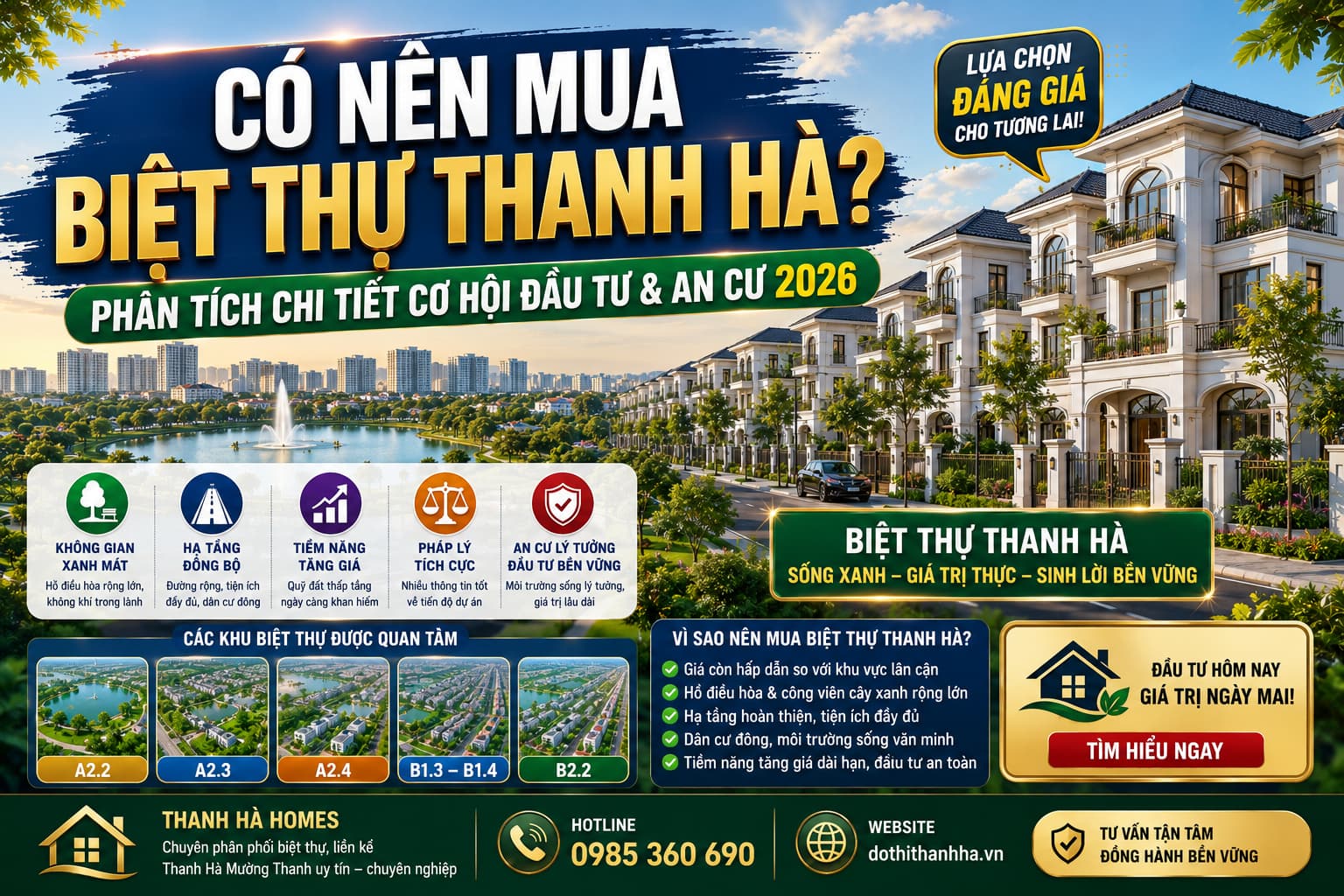 có nên mua biệt thự thanh hà