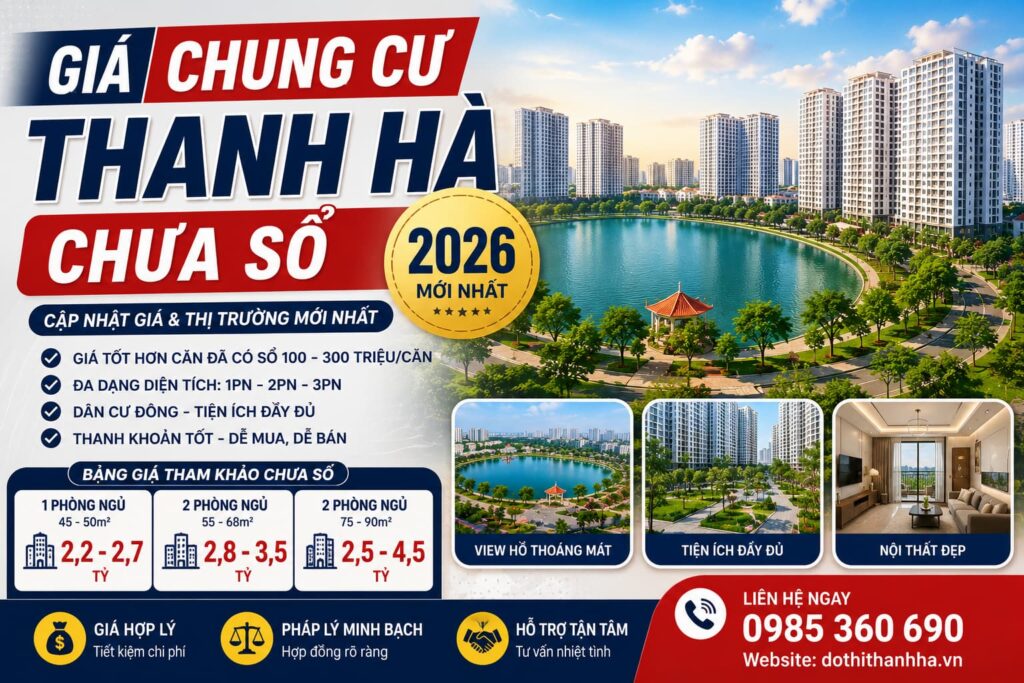 giá chung cư thanh hà chưa sổ