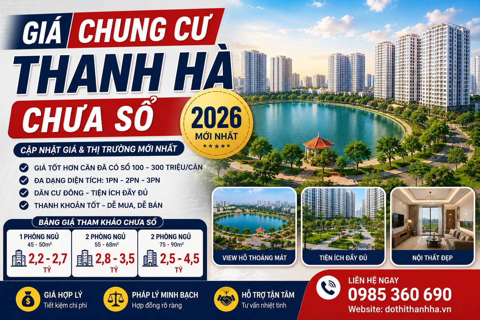 giá chung cư thanh hà chưa sổ