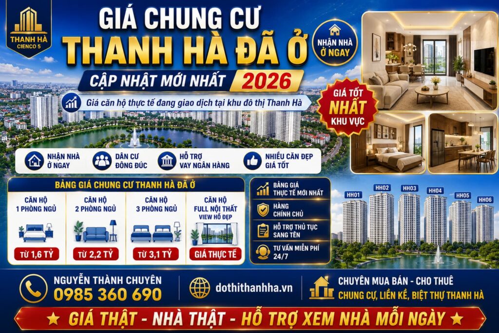 giá chung cư thanh hà đã ở