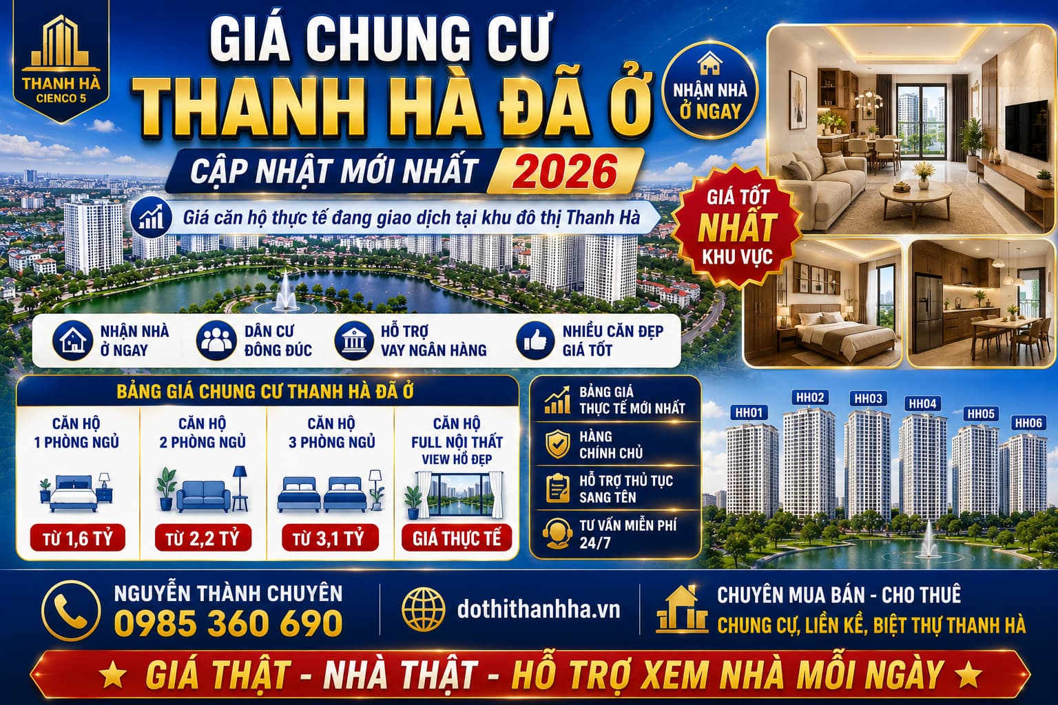 giá chung cư thanh hà đã ở