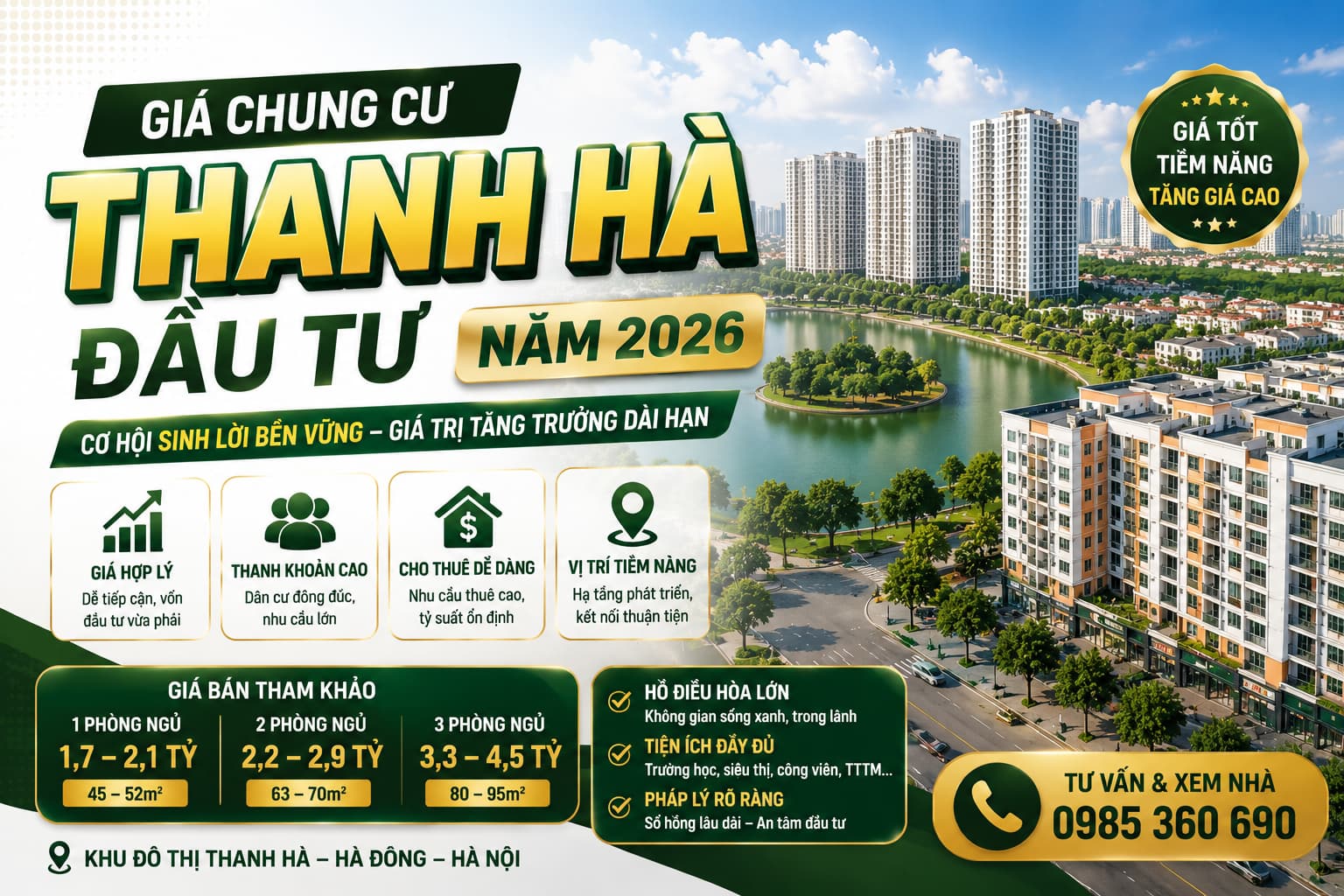 giá chung cư thanh hà đầu tư