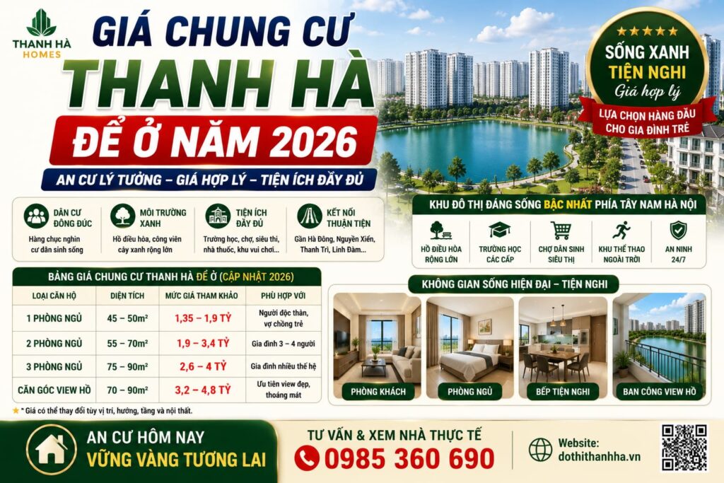 giá chung cư thanh hà để ở