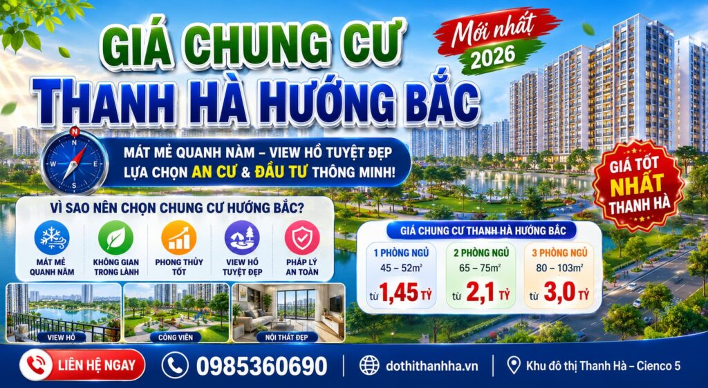 giá chung cư thanh hà hướng bắc