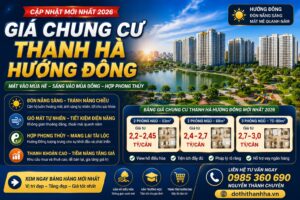 giá chung cư thanh hà hướng đông