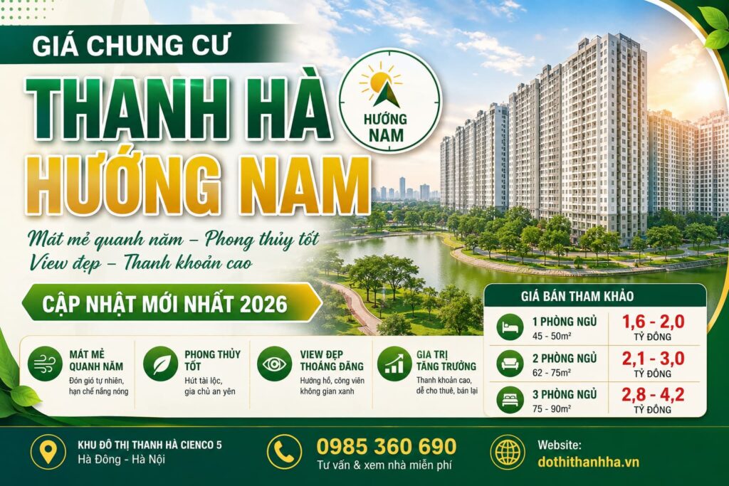 giá chung cư thanh hà hướng nam