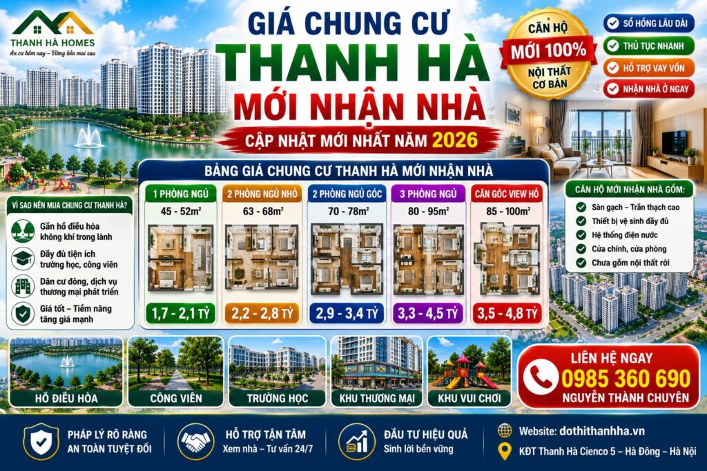 giá chung cư thanh hà mới nhất