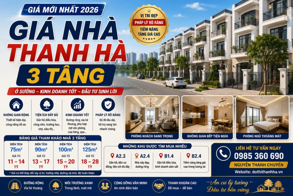 giá nhà thanh hà 3 tầng