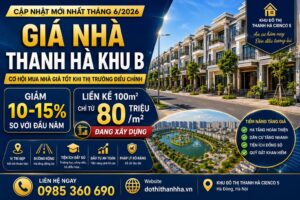 giá nhà thanh hà khu b