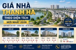 giá nhà thanh hà theo diện tích