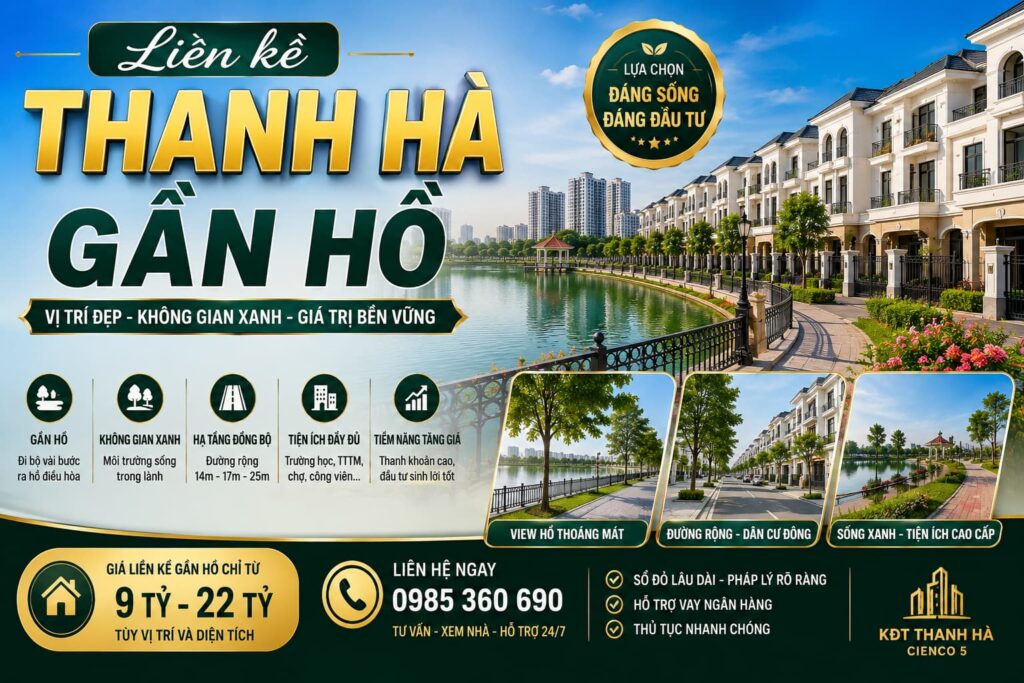 liền kề thanh hà gần hồ