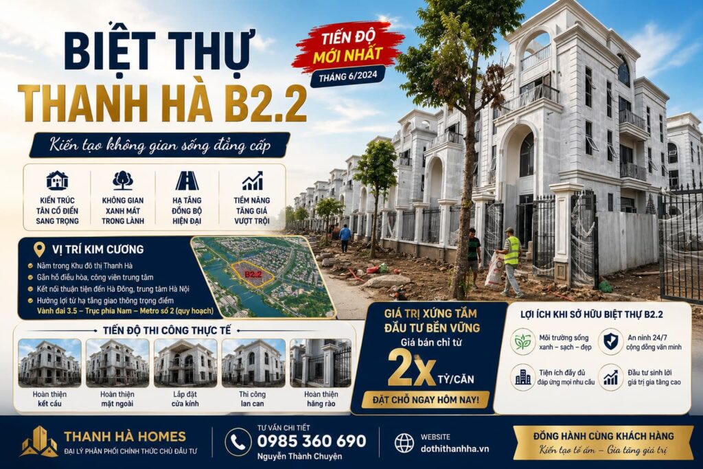 mẫu biệt thự b2.2 thanh hà mới nhất