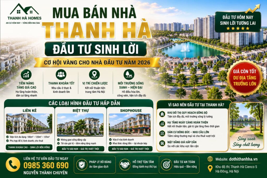 mua bán nhà thanh hà đầu tư sinh lời