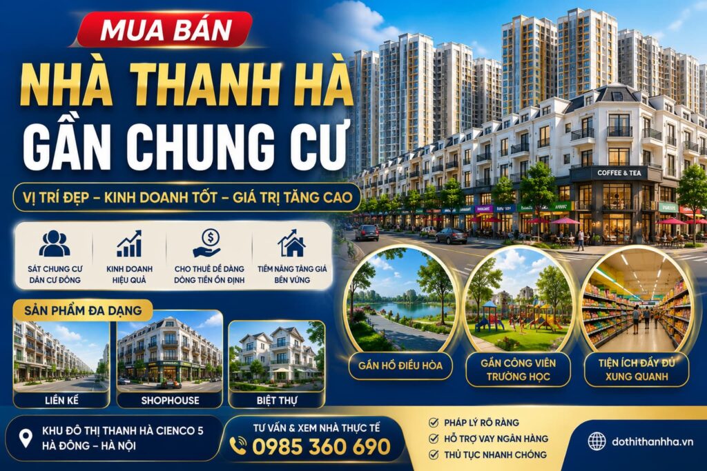 mua bán nhà thanh hà gần chung cư
